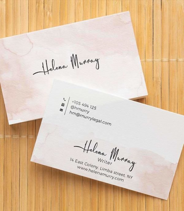 watercolor business card